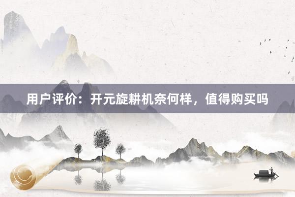 用户评价：开元旋耕机奈何样，值得购买吗